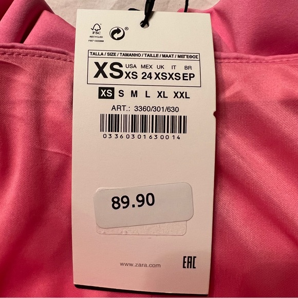 Zara Dresses Nwt Zara Voluminous Ruffled Ruched Pink Mini